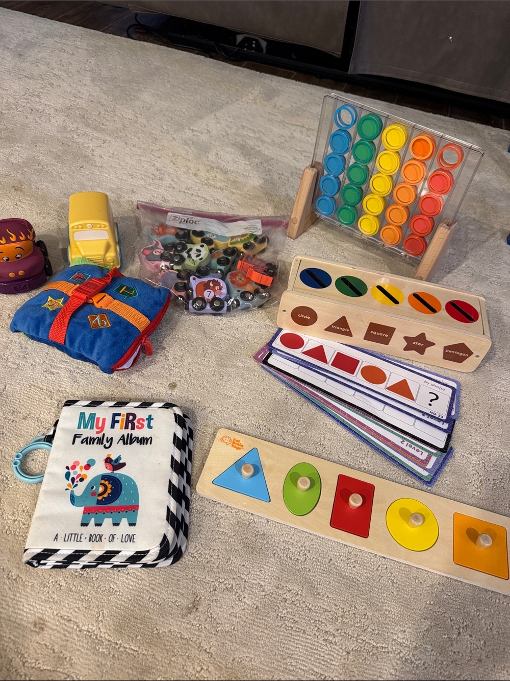 Kids Wooden Shape & Color Learning Toy Set - Multicolor